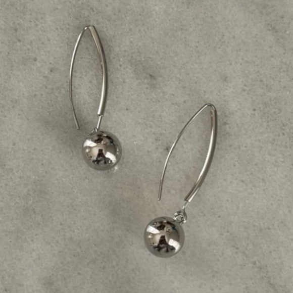 Modest Lu Jewelry - Sterling Silver Hook Dangle Ball Hoop Earrings 

Brand New